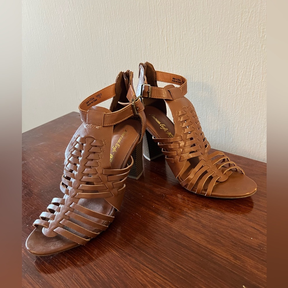 Brown strap heels- Super comfortable!!